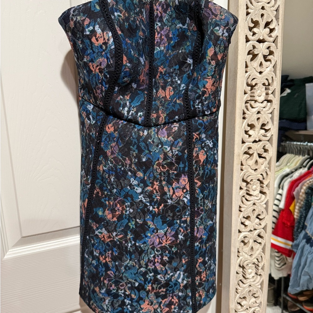 Free People Strapless Dress - Blue and Pink Floral